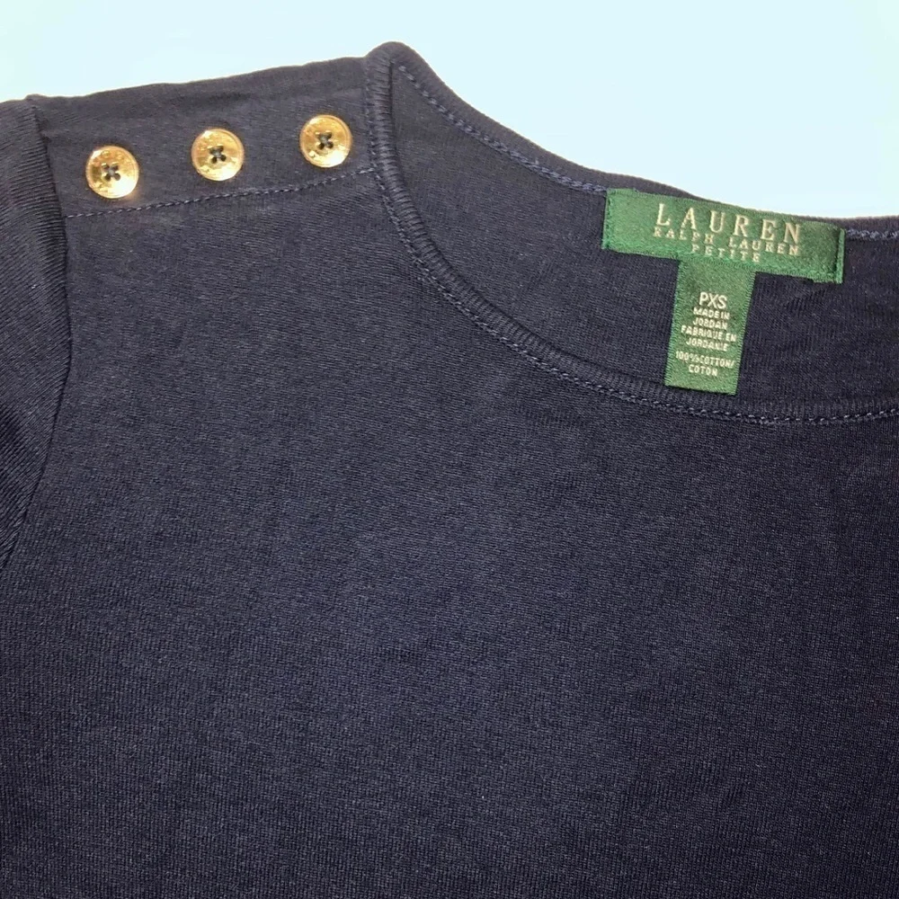 Ralph Lauren Navy Half Sleeve Top - Picture 9 of 9
